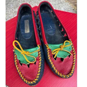 Vintage Hippopotamus Made in Brazil Colorblock Leather Loafer Flats 8M